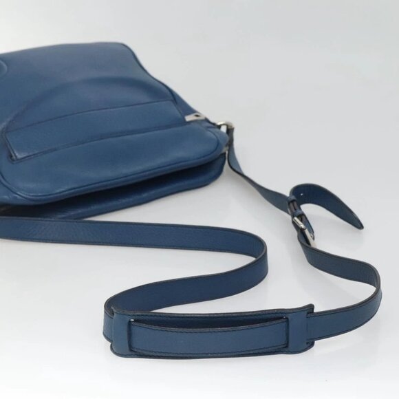 GUCCI Shoulder Bag Leather Blue Silver 337084 Auth 130167 - Picture 8 of 16